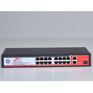 ZTECH ZR-P1602FN 16+2+1 POE SWİTCH 260w +2 10/100/1000 ( KOLİ ADET 8)