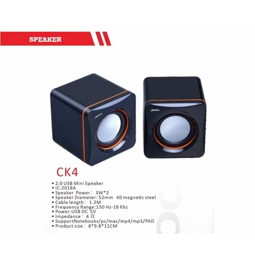 JEDEL CK4 1+1 HOPARLÖR USB SPEAKER